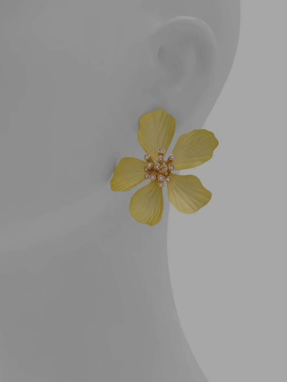 Aldo Gold Floral Crystal Drop Earrings - Picture 3 of 9